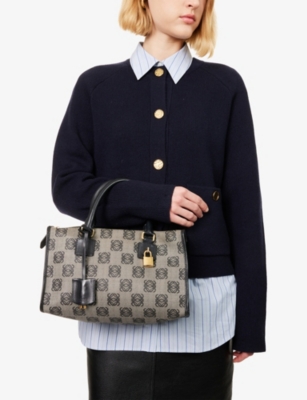 RESELFRIDGES: X Pre-Loved Loewe Anagram Canvas Satchel