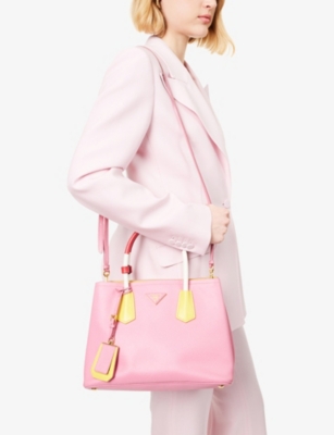 RESELFRIDGES: Pre-Loved Prada Bicolor Cuir Leather Satchel