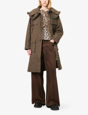 BARBOUR: Barbour x Ganni Long Ruffle Woven Parka