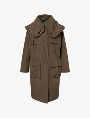 BARBOUR: Barbour x Ganni Long Ruffle Woven Parka