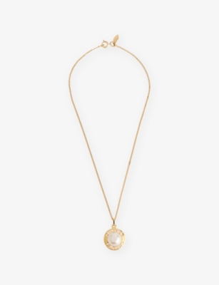RESELFRIDGES: Pre-Loved Chanel CC-Logo Faux-Pearl and Gold-Plated Metal Pendant Necklace
