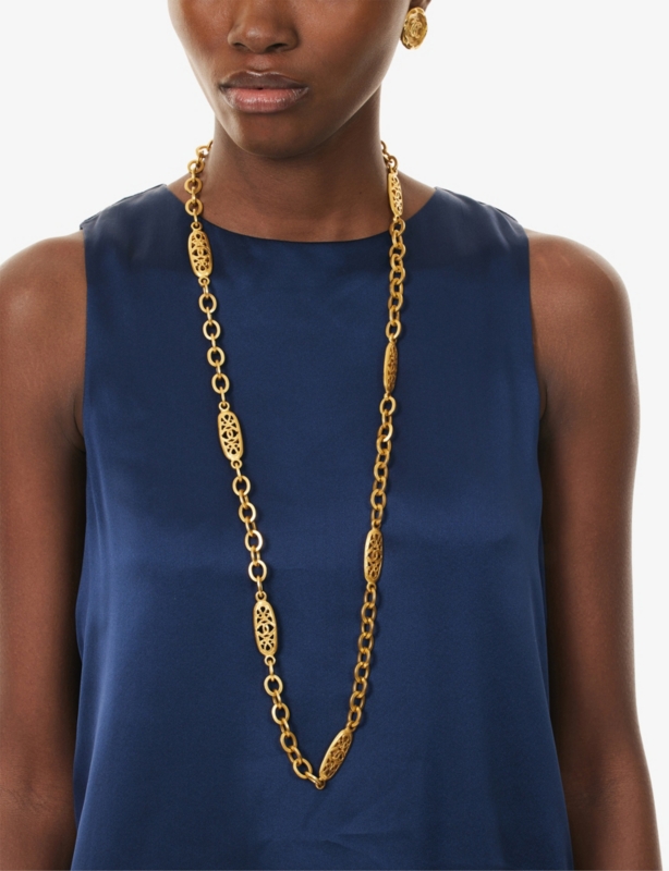 Pre-Loved Chanel CC-Logo Gold-Plated Metal Chain Necklace