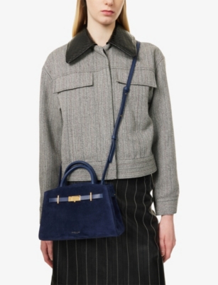 Demellier Womens Mn.blue/mn.blue The Small Hudson Suede Tote Bag In Blue