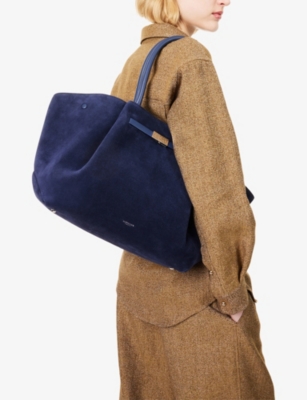 Demellier Womens Mn.blue/mn.blue The New York Suede Tote Bag