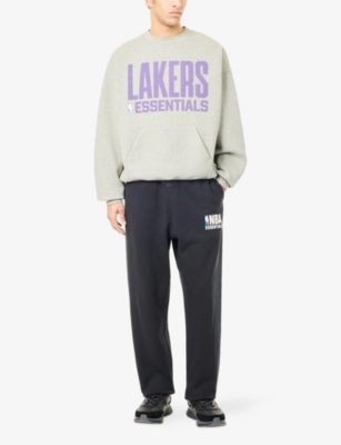 FEAR OF GOD ESSENTIALS: FOG x ESSENTIALS x NBA Brand-Print Wide-Leg Cotton-Blend Jogging Bottoms