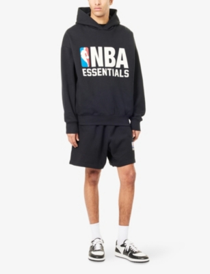 FEAR OF GOD ESSENTIALS: FOG x ESSENTIALS x NBA Brand-Print Relaxed-Fit Cotton-Blend Hoodie