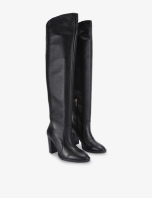 Carvela Womens Allora Over-the-knee Faux-leather Heeled Boots Black Eur 42/ 9 Uk In Black