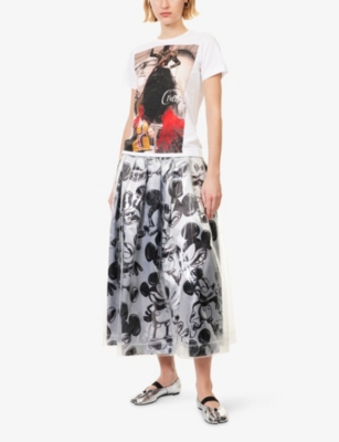 Comme Des Garçons Womens White  X Disney Cruella Round-neck Cotton-jersey T-shirt In White