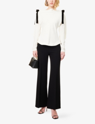 SIMKHAI: Marlee Bow-Embellished Woven Top