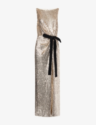 SIMKHAI: Felicity Sequin Stretch-Woven Gown