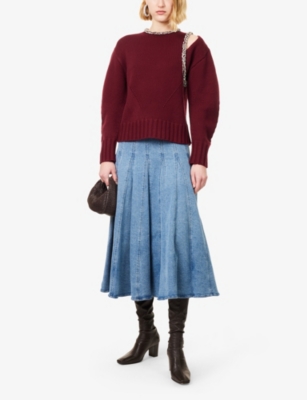 SIMKHAI: Monroe Embellished Wool-Blend Jumper