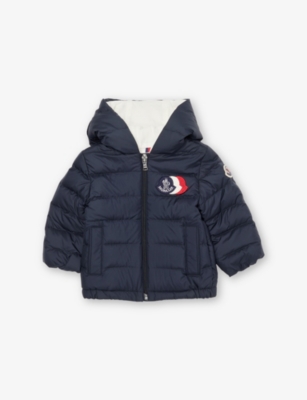 Moncler Babies' Dark Blue Hakan Hooded Shell-down Jacket 3-36 Month