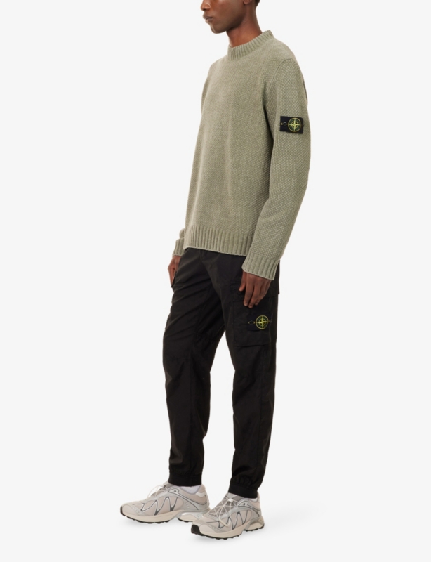 Moss-Stitch Mock-Neck Cotton-Chenille Jumper