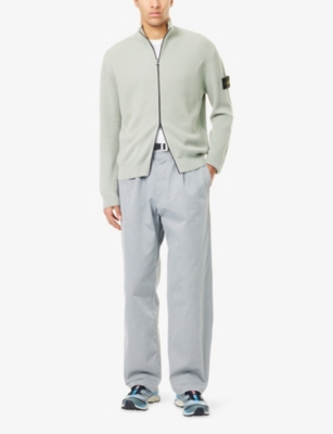 STONE ISLAND: Ribbed High-Neck Cotton-Knit Jumper