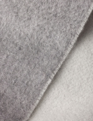 Prada Womens Grey Colour-block Cashmere Scarf In Gray