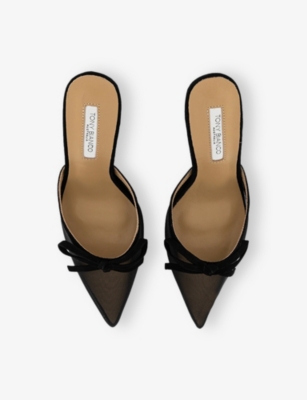TONY BIANCO: Aroma Mesh And Suede Heeled Mules