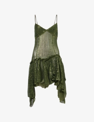staud romy dress brown Navy Romy Dress main image 1