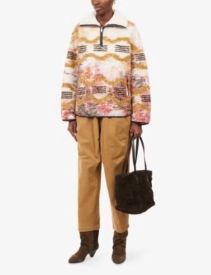 Isabel Marant Étoile Womens Ecru/ochre Marner Fleece Woven-blend Sweatshirt