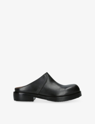 Dries Van Noten Mens  Chunky Leather Clogs In Black