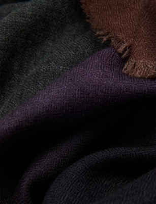 LEEM: Maxi Abstract Print Wool-Silk Scarf