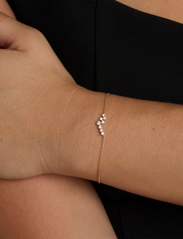 Crystal Scatter 18ct Yellow Gold Plated Sterling-Silver And Cubic Zirconia Bracelet