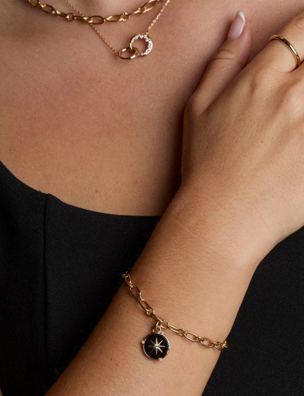 Star 18ct Yellow Gold Plated, Sterling-Silver And Cubic Zirconia Clip Charm