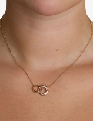 ASTRID & MIYU: Orbit 18ct Yellow Gold Plated Sterling-Silver And Cubic Zirconia Necklace