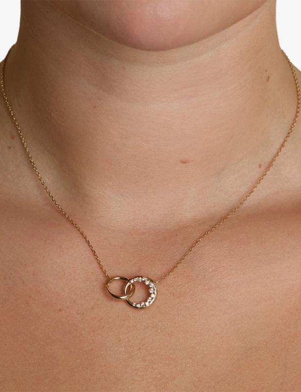 Orbit 18ct Yellow Gold Plated Sterling-Silver And Cubic Zirconia Necklace