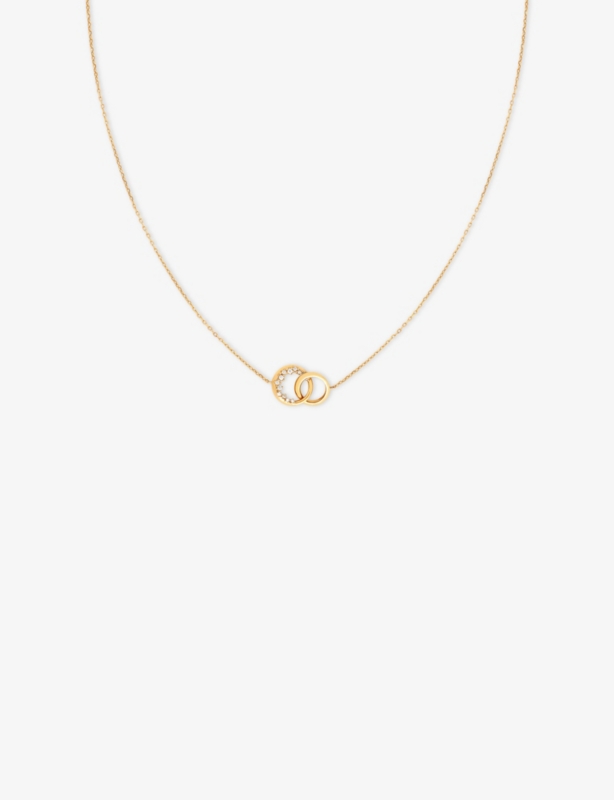 Orbit 18ct Yellow Gold Plated Sterling-Silver And Cubic Zirconia Necklace