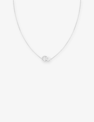 ASTRID & MIYU: Orbit Rhodium Plated Sterling-Silver And Cubic Zirconia Necklace