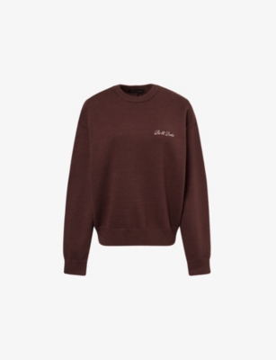 RU & ROCKA: Logo-Embroidered Round-Neck Knitted Jumper