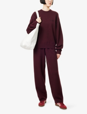 RU & ROCKA: Oversized Brand-Embroidered Knitted Jogging Bottoms