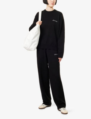RU & ROCKA: Oversized Brand-Embroidered Knitted Jogging Bottoms