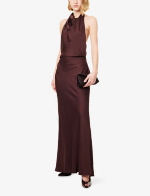 SIMKHAI: Reannon Draped Woven Gown
