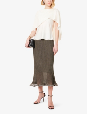 SIMKHAI: Eliora Cape Woven Top