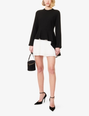 SIMKHAI: Amberly Pleated Woven Mini Dress