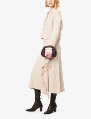 SIMKHAI: Virginia Cropped Cotton And Wool Cardigan