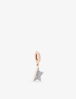 KISMET BY MILKA: Comet Mini 0.05ct Baguette-Diamond And 0.07ct Diamond Charm