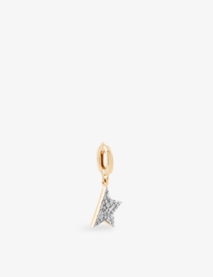 KISMET BY MILKA: Comet Mini 0.05ct Baguette-Diamond And 0.07ct Diamond Charm