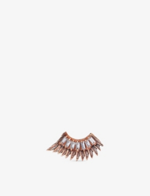 Kismet By Milka Womens Rose Gold Winged  18ct Gold And 0.16ct Baguette-diamond Stud Earring In Multi