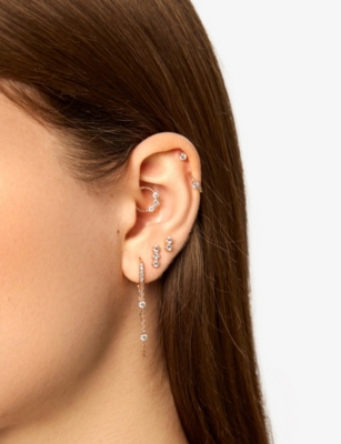 KISMET BY MILKA: Marena Moonlit 0.19ct Diamond Drop Huggie