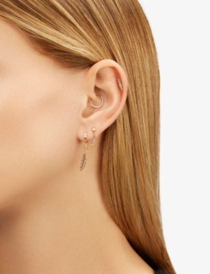 KISMET BY MILKA: Dart 0.04ct Diamond Drop Huggie