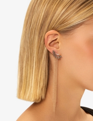 KISMET BY MILKA: Feather Arc 0.06ct Diamond Stud Earring