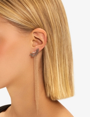 KISMET BY MILKA: Feather Arc 0.06ct Diamond Stud Earring