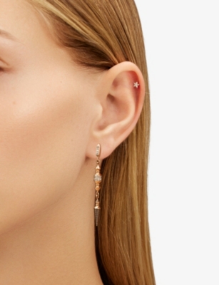 KISMET BY MILKA: Ornament 0.11ct Diamond Drop Earring