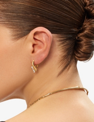 KISMET BY MILKA: Flare 0.21ct Diamond Huggie Earring