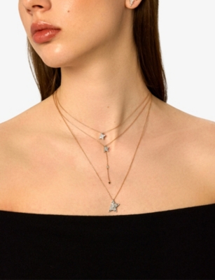 KISMET BY MILKA: Cosmic Comet Metal and 0.16ct Diamond Pendant Necklace