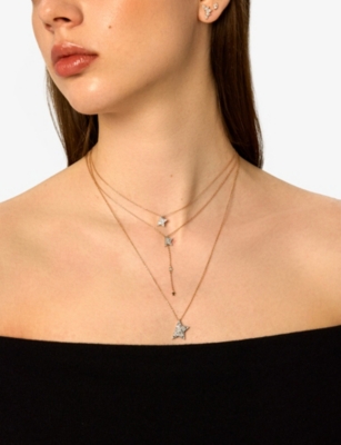 KISMET BY MILKA: Comet Mini 0.04ct Diamond Pendant Necklace