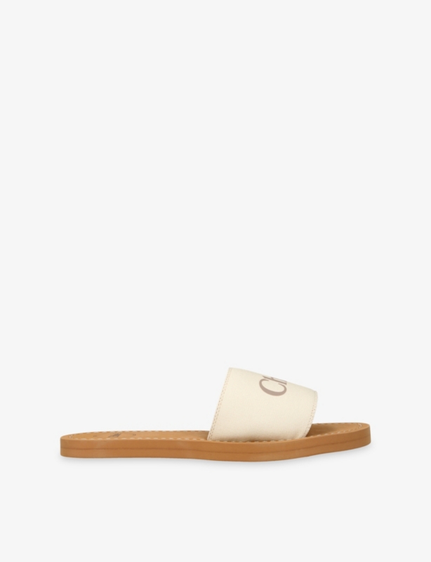 CHLOE - Logo-Print Woven Slides | Selfridges.com