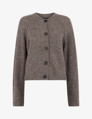WHISTLES: Round-Neck Raglan-Sleeved Knitted Cardigan